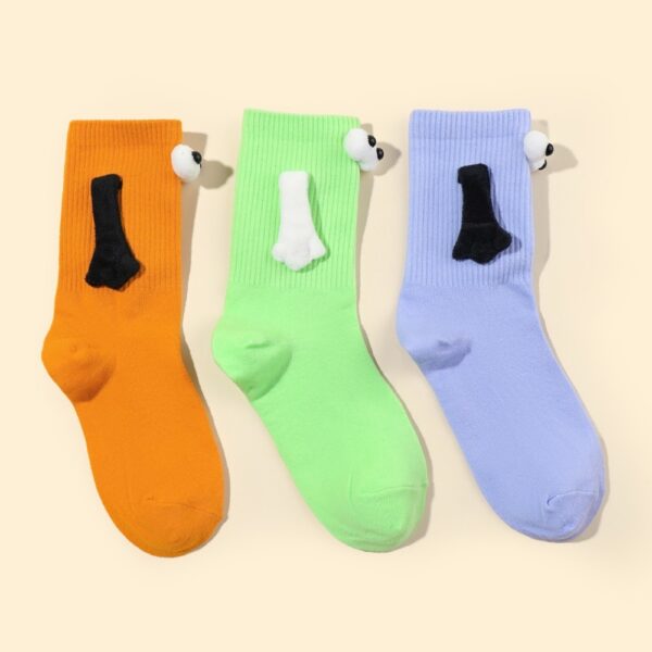 Multicolored Hand Holding Socks - 3 PAIRS - Image 6