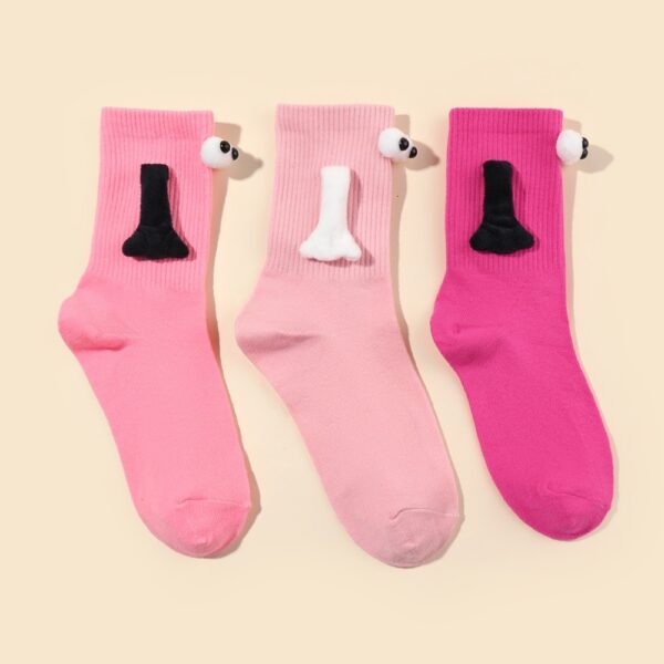 Multicolored Hand Holding Socks - 3 PAIRS - Image 2