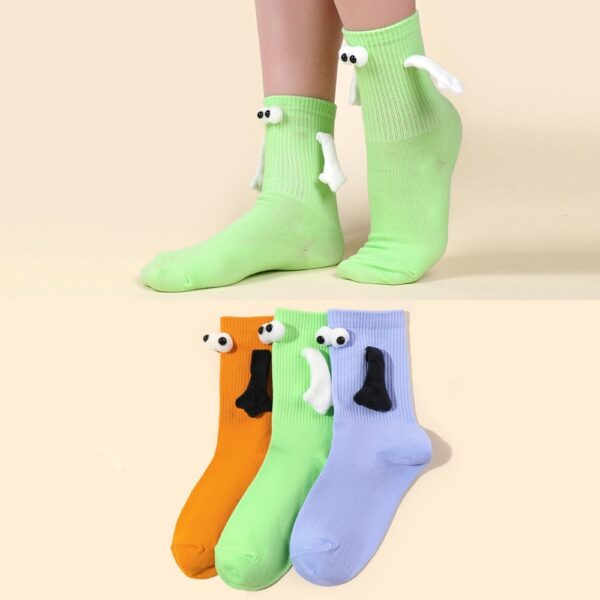 Multicolored Hand Holding Socks - 3 PAIRS